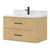 Custom image for Scandinavian Oak with Matte Black Trim / Giotto Quartz / No Mirror