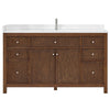 Custom image for Dark Walnut with Brushed Nickel Trim / White Quartz / No Mirror