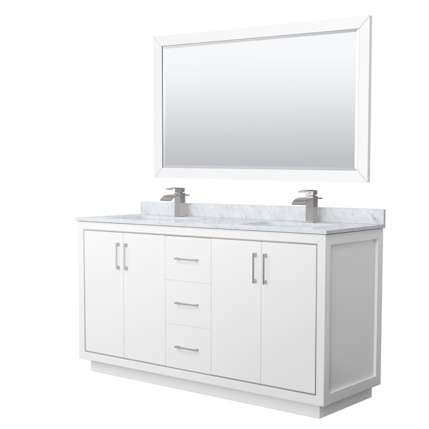 Icon Bathroom Vanity with Countertop 66 inch Double Sink Single hole Faucet Setup