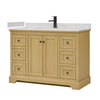 Custom image for Honey Oak with Matte Black Trim / Carrara Cultured Marble / No Mirror