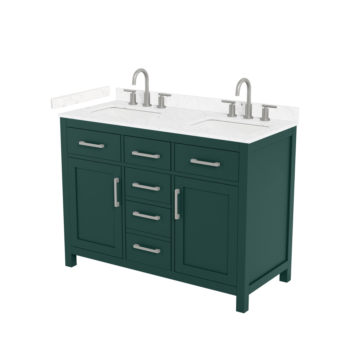 Beckett Bathroom Vanity with Countertop 48 inch Double Sink 3-hole Faucet Setup