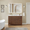 Custom image for Dark Walnut with Brushed Nickel Trim / Carrara Cultured Marble / No Mirror
