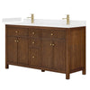 Custom image for Dark Walnut with Brushed Gold Trim / Giotto Quartz / No Mirror