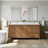 Custom image for Toasted Walnut with Brushed Nickel Trim / White Quartz / No Mirror