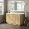 Custom image for Rift Oak with Brushed Gold Trim / White Cultured Marble / No Mirror