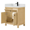 Custom image for Scandinavian Oak with Matte Black Trim / Giotto Quartz / No Mirror