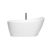 Custom image for White with Shiny White Trim and Matte Black Faucet / 59