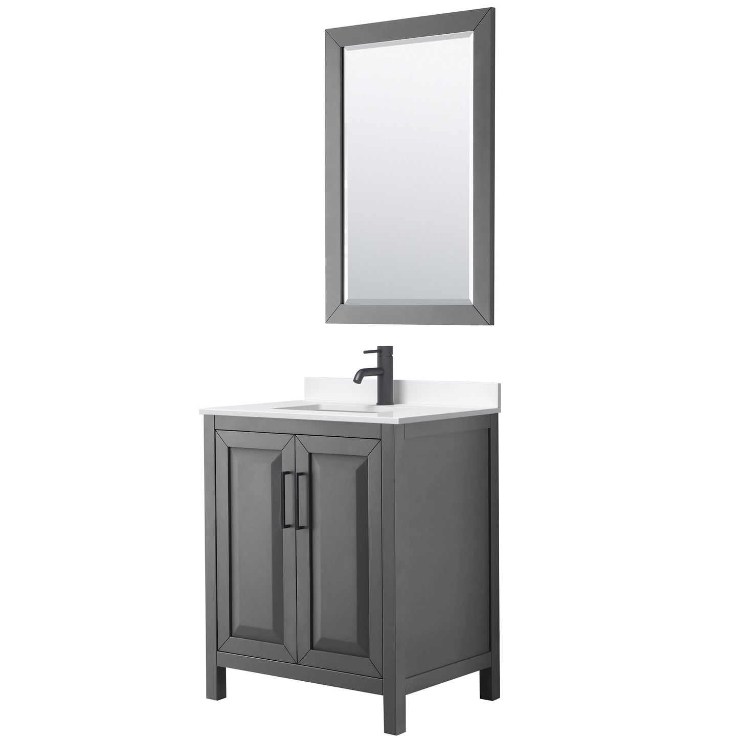Daria Bathroom Vanity with Countertop 30 inch Single Sink Single hole Faucet Setup