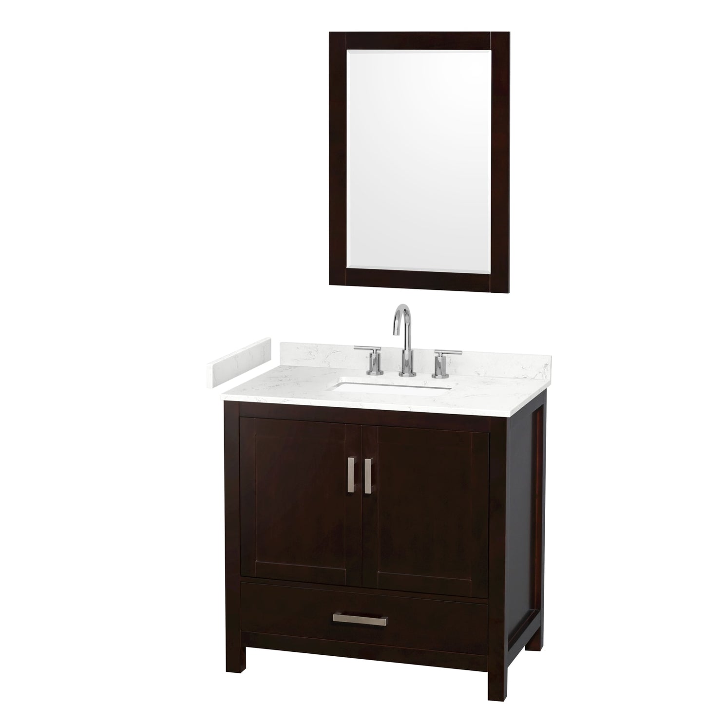 Sheffield Bathroom Vanity with Countertop 36 inch Single Sink 3-hole Faucet Setup