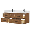Custom image for Toasted Walnut with Matte Black Trim / White Quartz / No Mirror