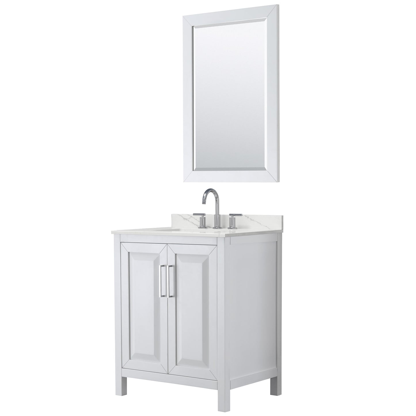 Daria Bathroom Vanity with Countertop 30 inch Single Sink 3-hole Faucet Setup