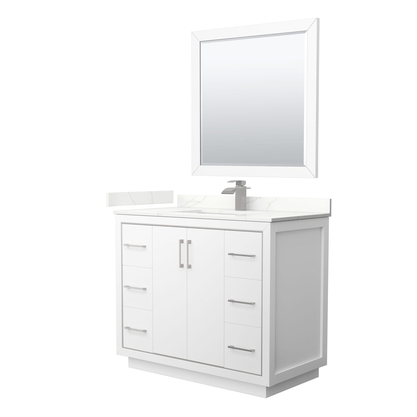 Icon Bathroom Vanity with Countertop 42 inch Single Sink Single hole Faucet Setup