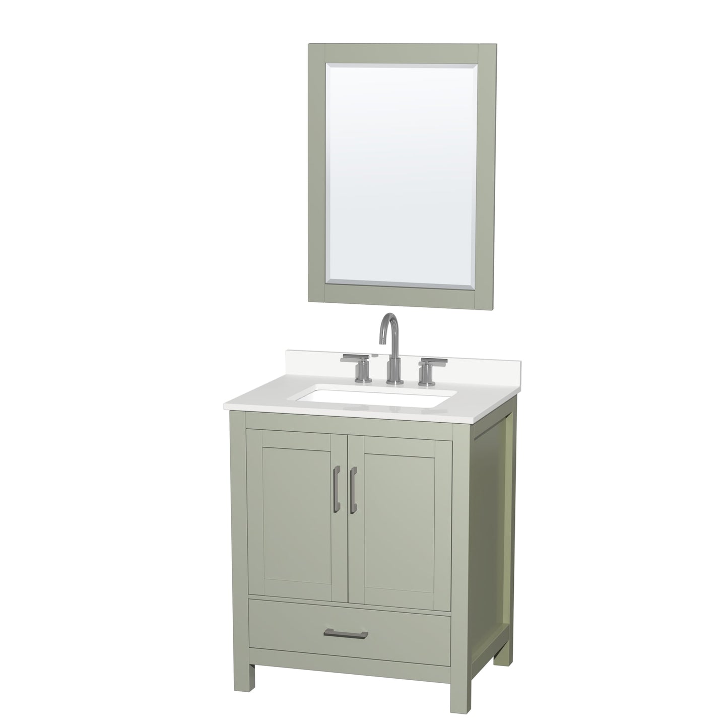 Sheffield Bathroom Vanity with Countertop 30 inch Single Sink 3-hole Faucet Setup