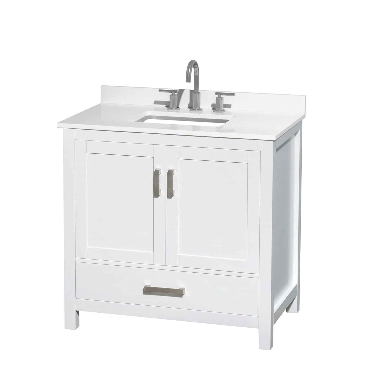 Sheffield Bathroom Vanity with Countertop 36 inch Single Sink 3-hole Faucet Setup