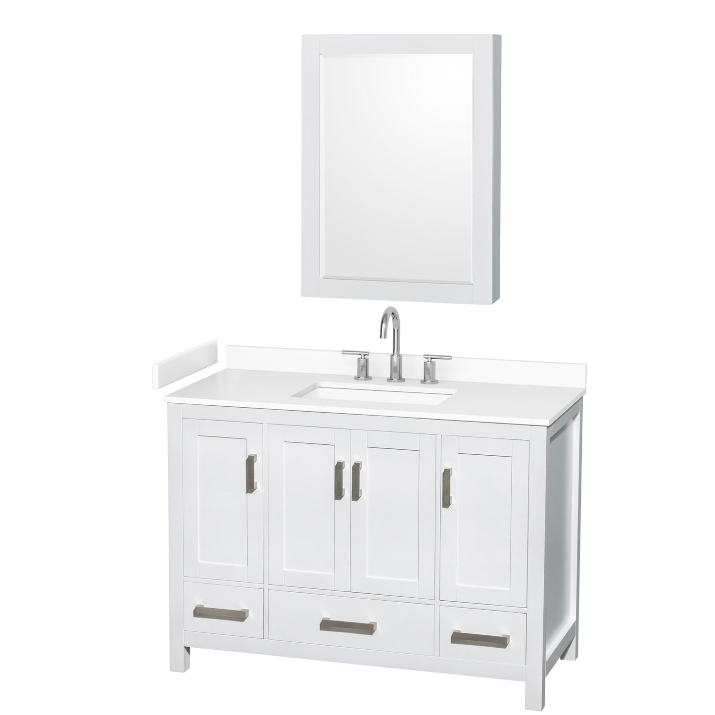 Sheffield Bathroom Vanity with Countertop 48 inch Single Sink 3-hole Faucet Setup