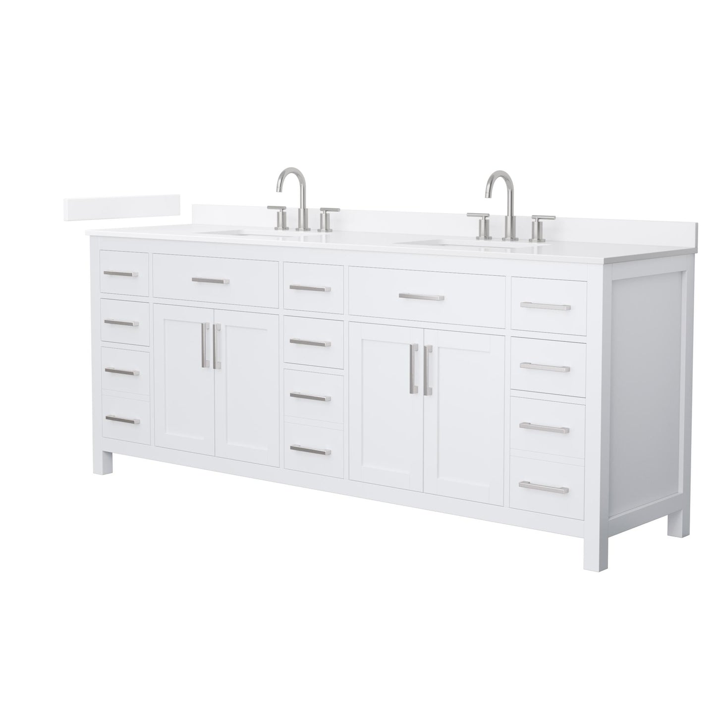 Beckett Bathroom Vanity with Countertop 84 inch Double Sink 3-hole Faucet Setup