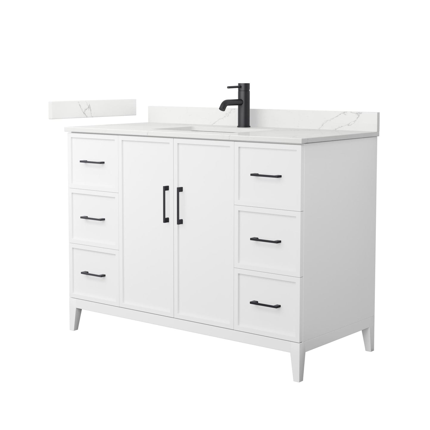 Elan Bathroom Vanity with Countertop 48 inch Single Sink Single hole Faucet Setup