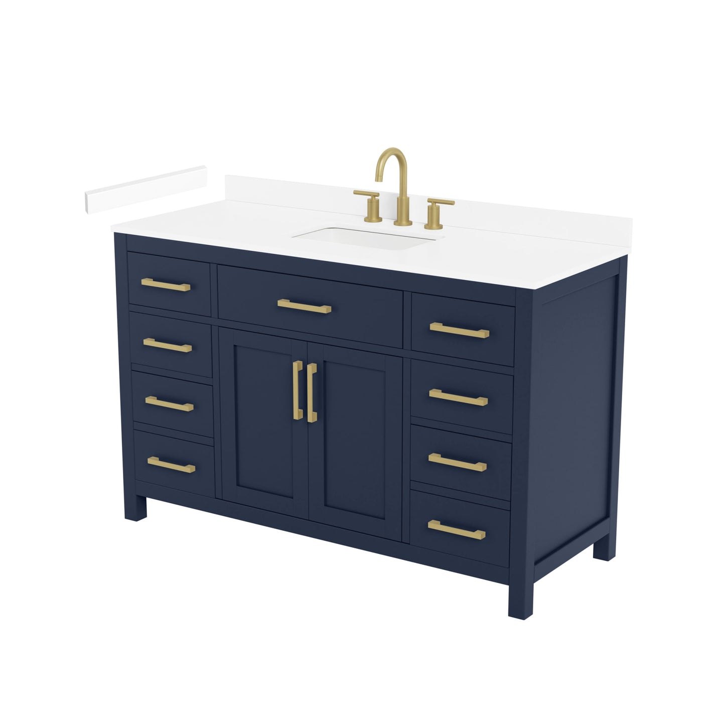 Beckett Bathroom Vanity with Countertop 54 inch Single Sink 3-hole Faucet Setup