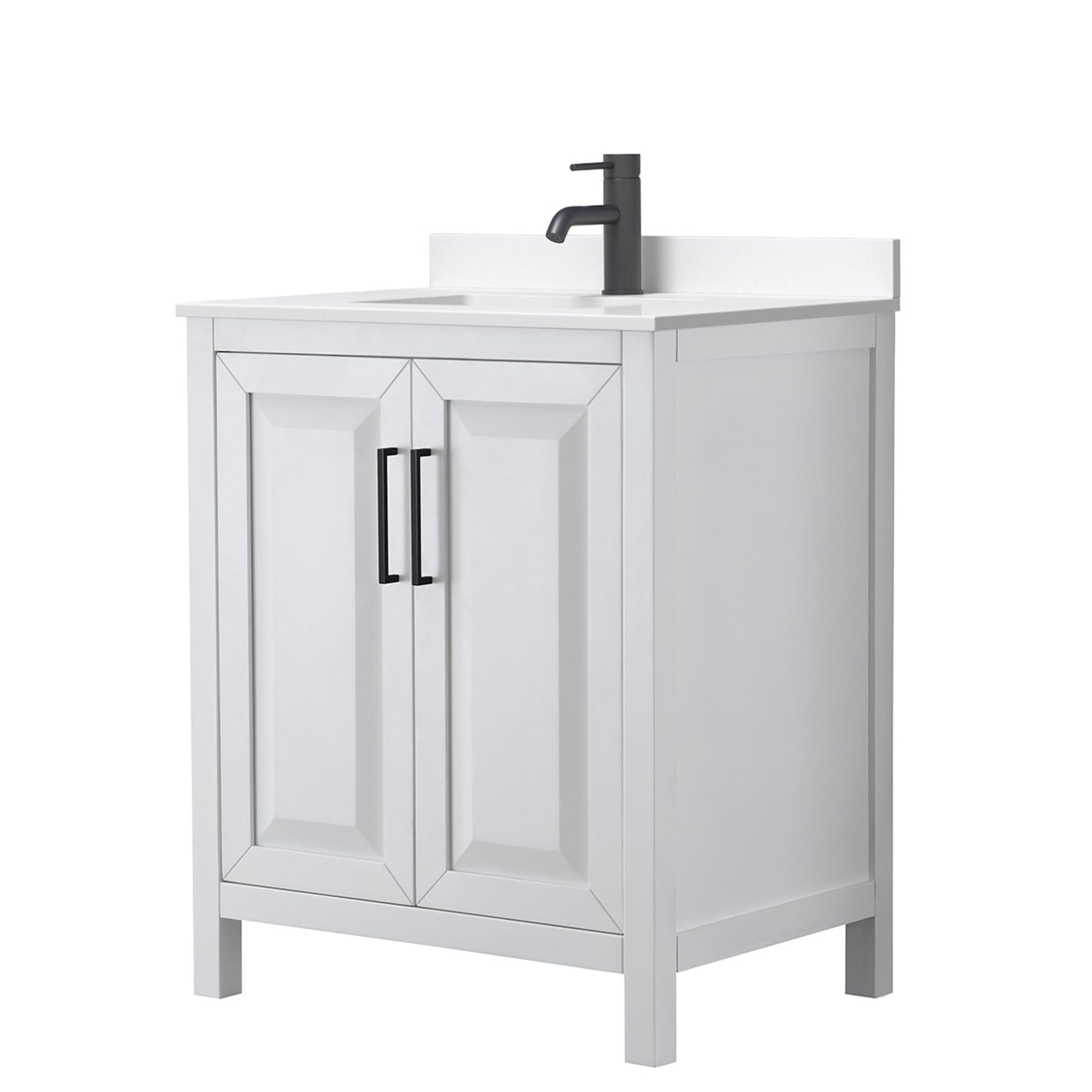 Daria Bathroom Vanity with Countertop 30 inch Single Sink Single hole Faucet Setup