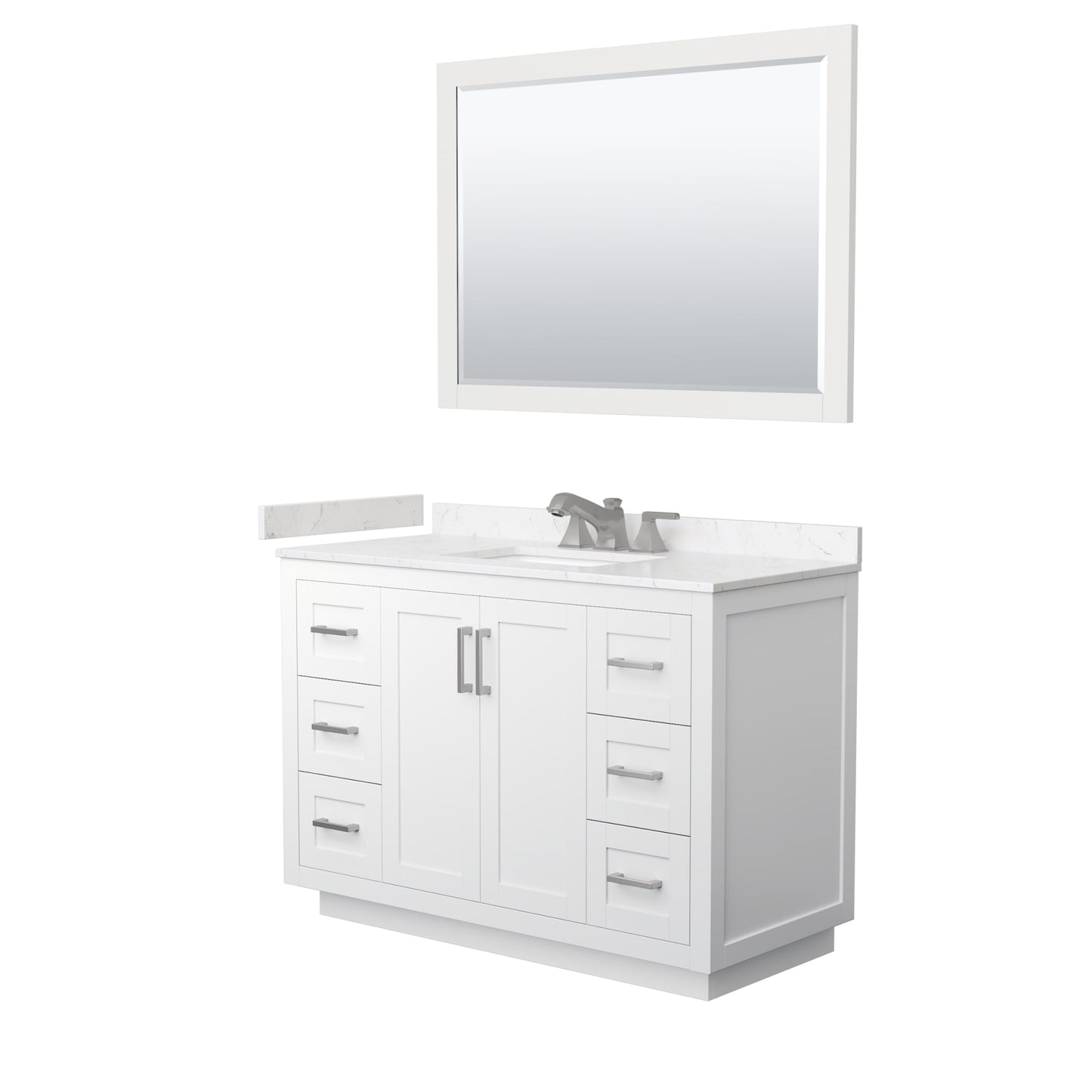 Miranda Bathroom Vanity with Countertop 48 inch Single Sink 3-hole Faucet Setup