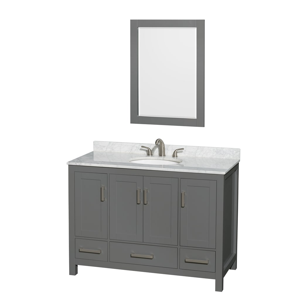 Sheffield Bathroom Vanity with Countertop 48 inch Single Sink 3-hole Faucet Setup
