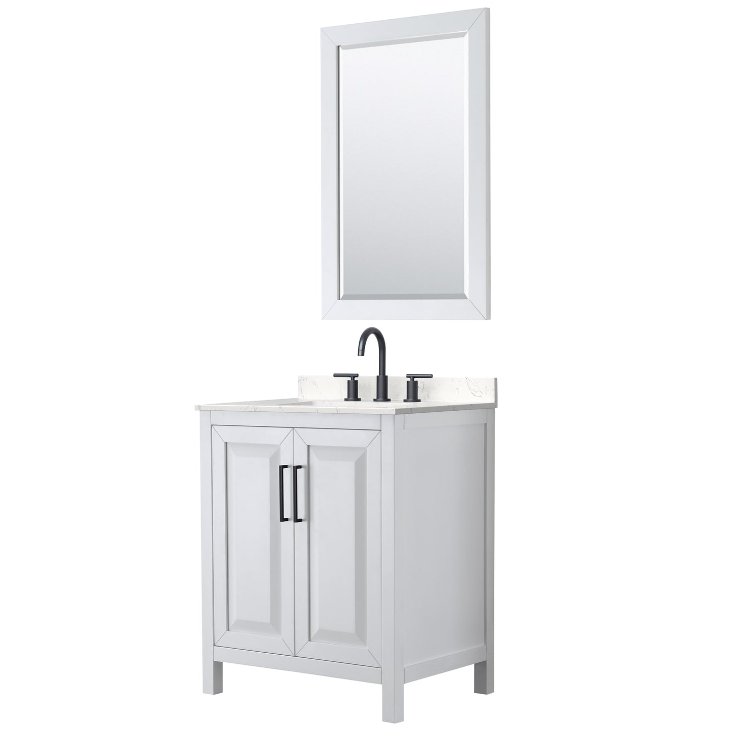 Daria Bathroom Vanity with Countertop 30 inch Single Sink 3-hole Faucet Setup
