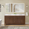 Custom image for Dark Walnut with Brushed Nickel Trim / White Cultured Marble / No Mirror