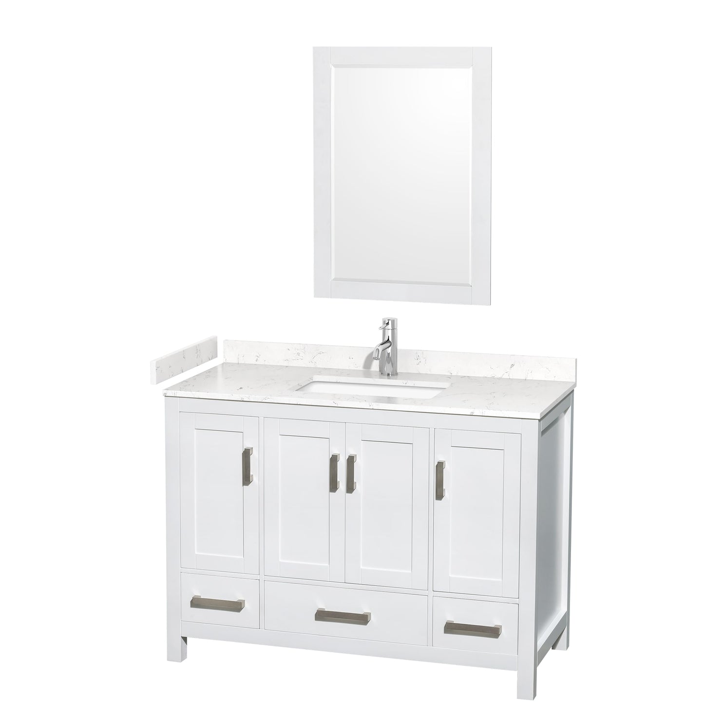 Sheffield Bathroom Vanity with Countertop 48 inch Single Sink Single hole Faucet Setup