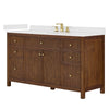 Custom image for Dark Walnut with Brushed Gold Trim / Giotto Quartz / No Mirror