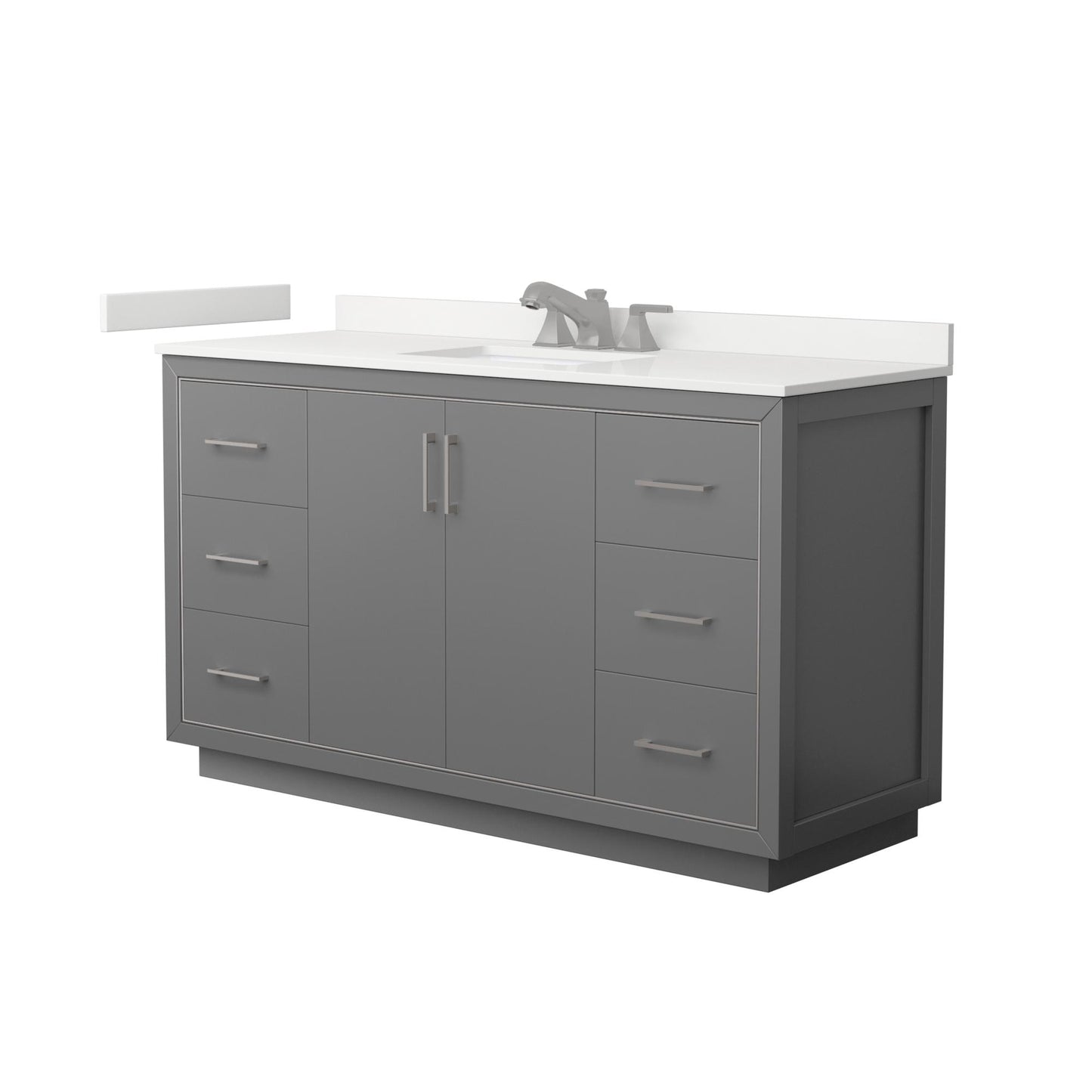 Icon Bathroom Vanity with Countertop 60 inch Single Sink 3-hole Faucet Setup