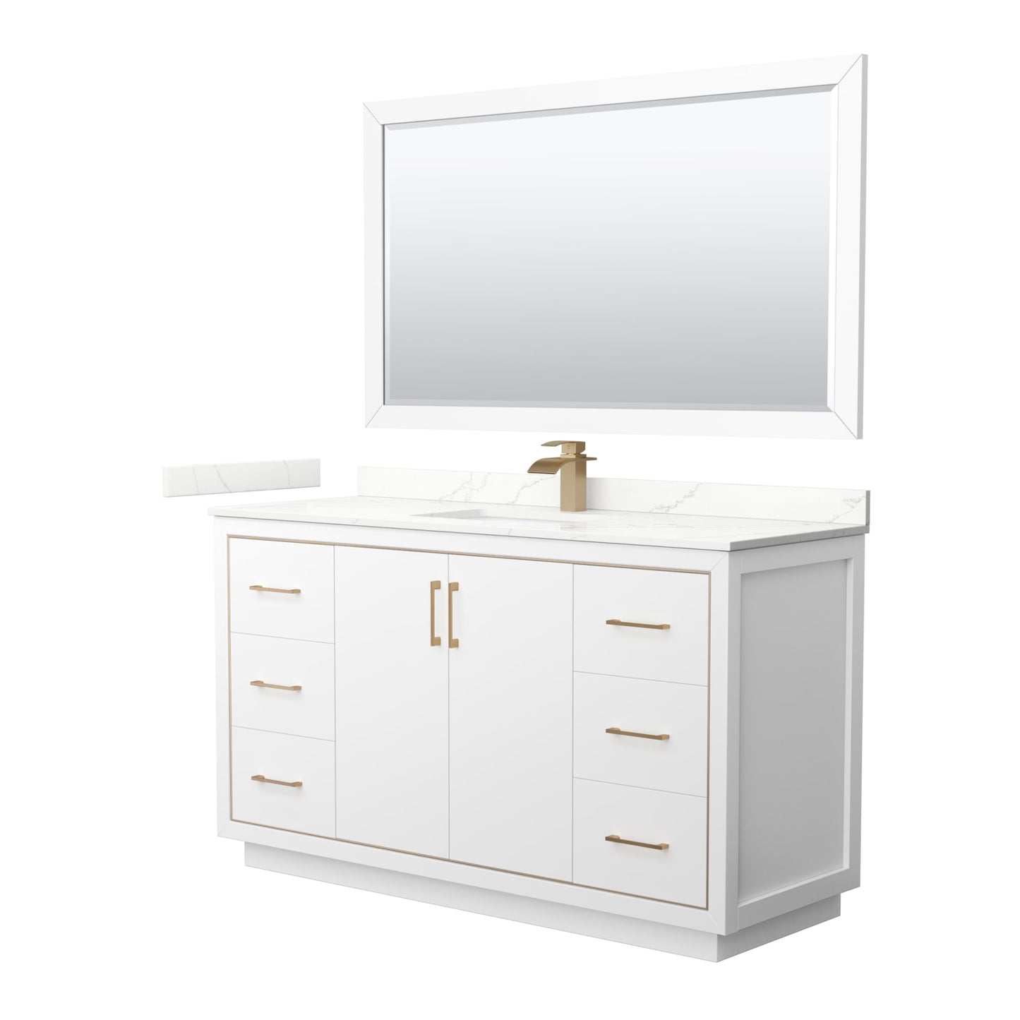 Icon Bathroom Vanity with Countertop 60 inch Single Sink Single hole Faucet Setup