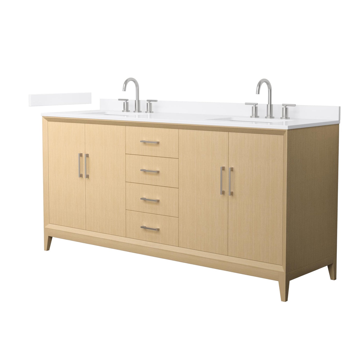 Janna Bathroom Vanity with Countertop 72 inch Double Sink 3-hole Faucet Setup
