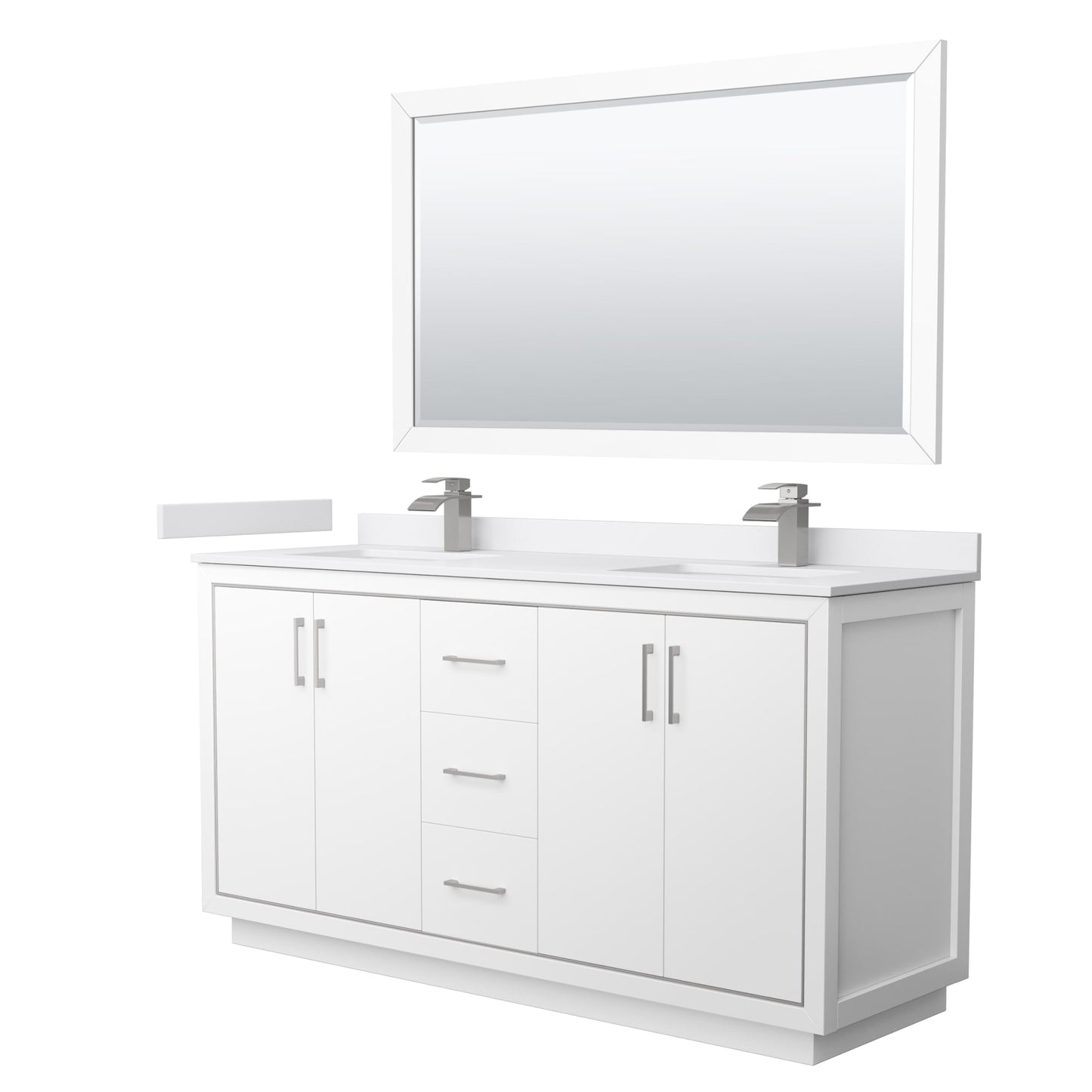 Icon Bathroom Vanity with Countertop 66 inch Double Sink Single hole Faucet Setup