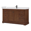 Custom image for Dark Walnut with Matte Black Trim / White Cultured Marble / No Mirror