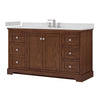 Custom image for Dark Walnut with Polished Chrome Trim / Carrara Cultured Marble / No Mirror