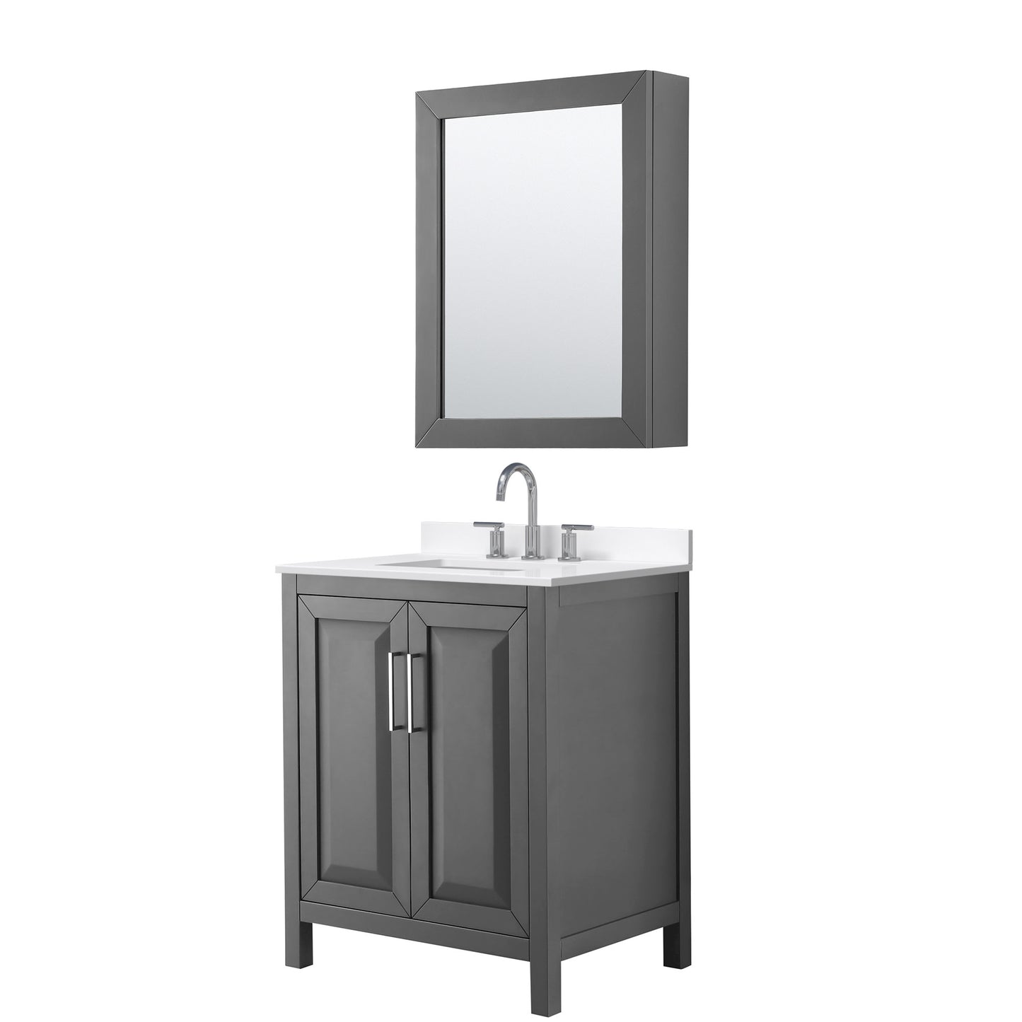 Daria Bathroom Vanity with Countertop 30 inch Single Sink 3-hole Faucet Setup