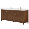 Custom image for Dark Walnut with Brushed Gold Trim / White Quartz / No Mirror