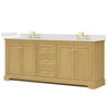 Custom image for Honey Oak with Brushed Gold Trim / White Quartz / No Mirror