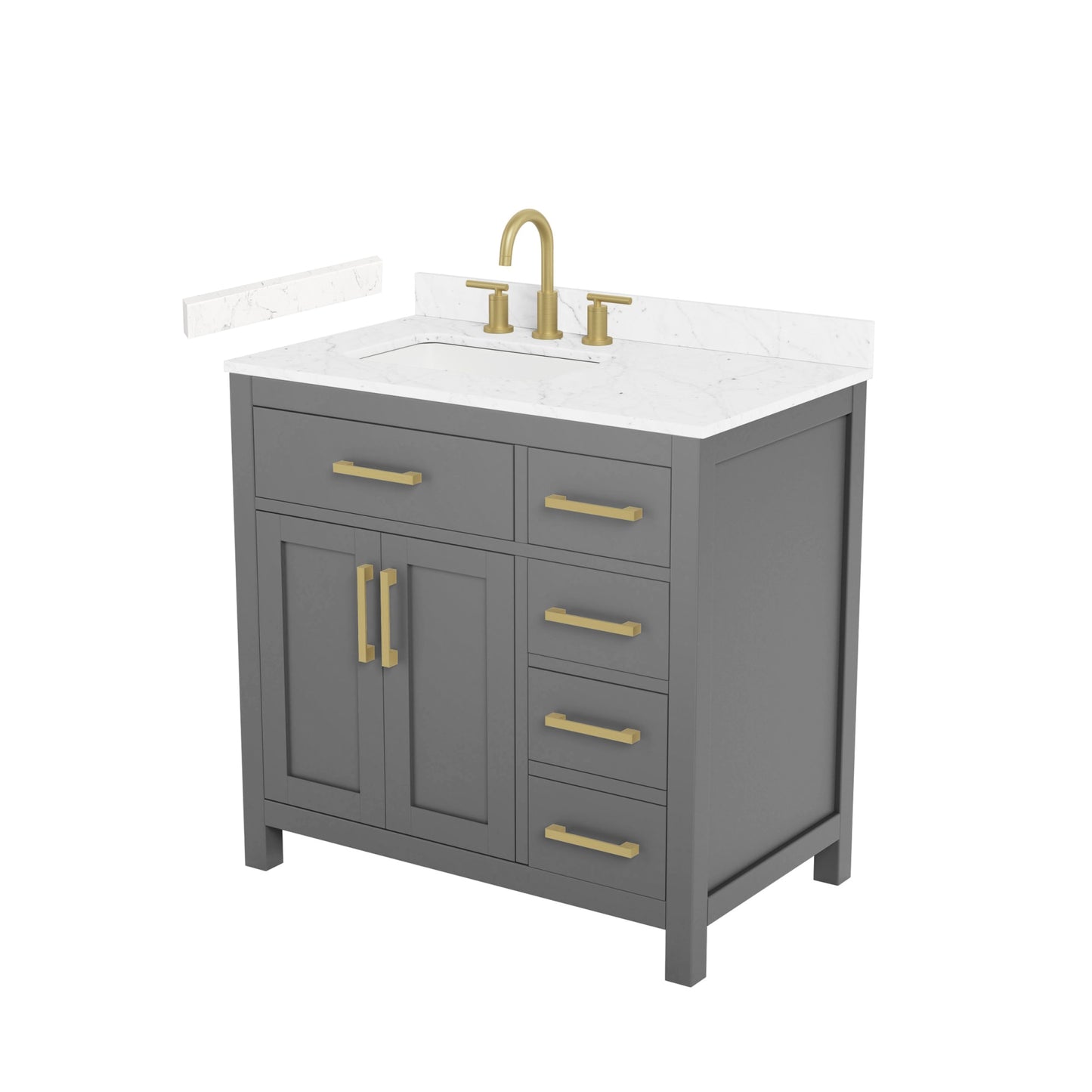 Beckett Bathroom Vanity with Countertop 36 inch Single Sink 3-hole Faucet Setup