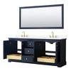Custom image for Dark Blue with Brushed Gold Trim / White Cultured Marble / 70