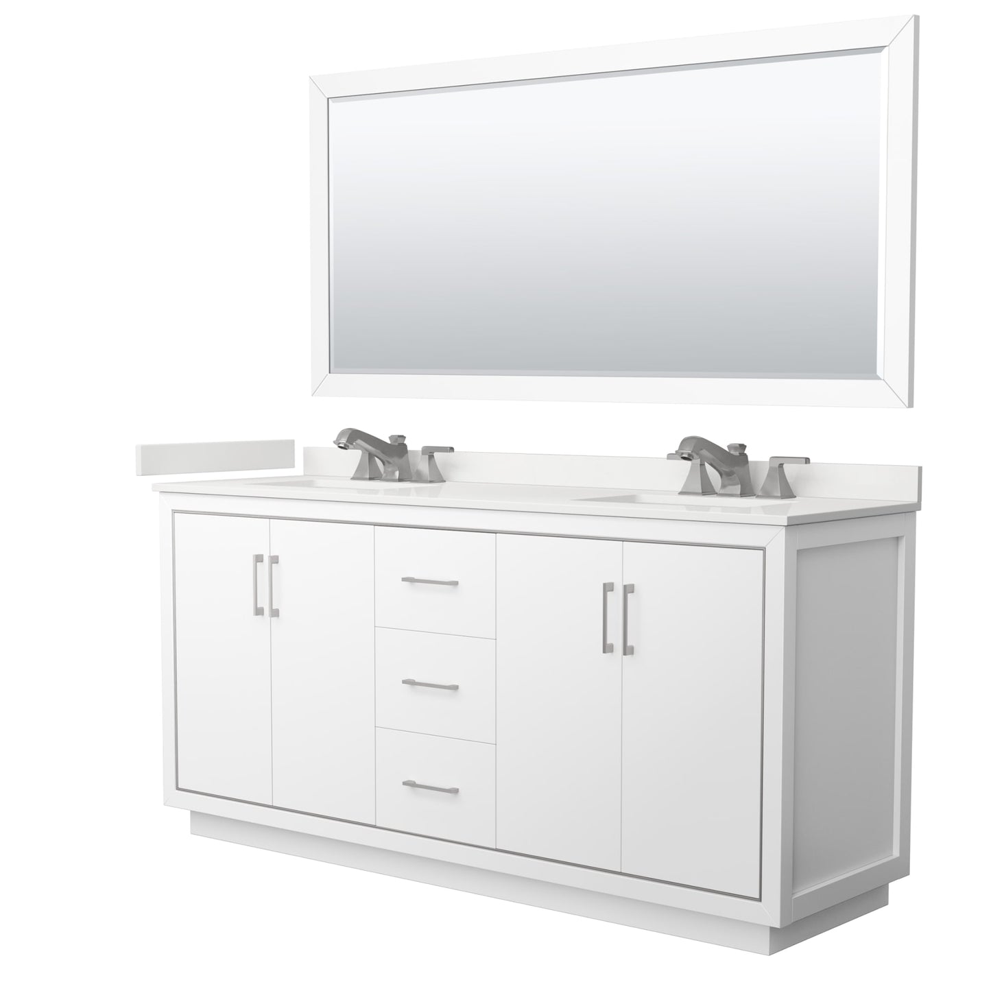 Icon Bathroom Vanity with Countertop 72 inch Double Sink 3-hole Faucet Setup