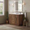 Custom image for Dark Oak with Brushed Nickel Trim / White Cultured Marble / No Mirror