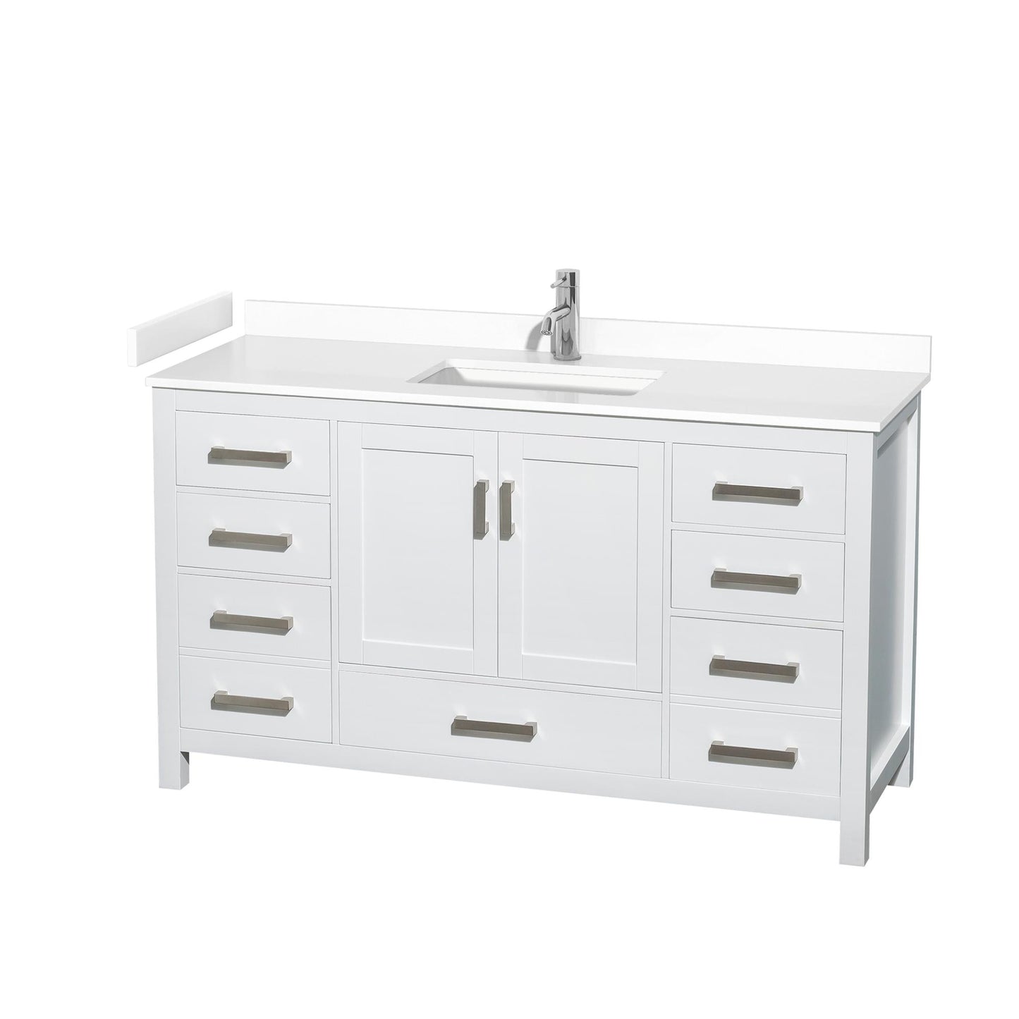 Sheffield Bathroom Vanity with Countertop 60 inch Single Sink Single hole Faucet Setup
