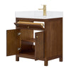 Custom image for Dark Walnut with Brushed Gold Trim / White Quartz / No Mirror