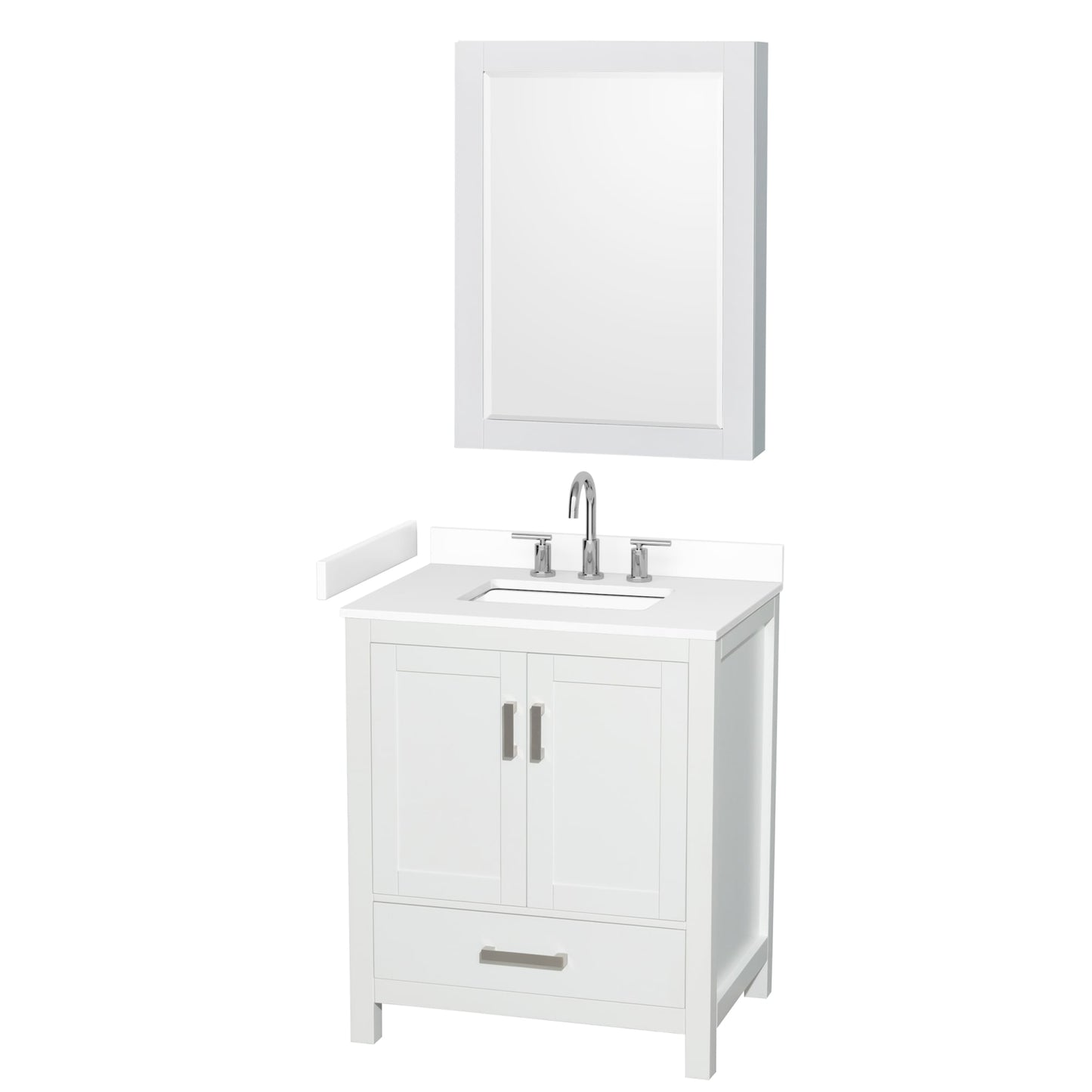 Sheffield Bathroom Vanity with Countertop 30 inch Single Sink 3-hole Faucet Setup