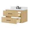 Custom image for Scandinavian Oak with Matte Black Trim / Giotto Quartz / No Mirror
