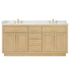 Custom image for Rift Oak with Brushed Gold Trim / White Quartz / No Mirror