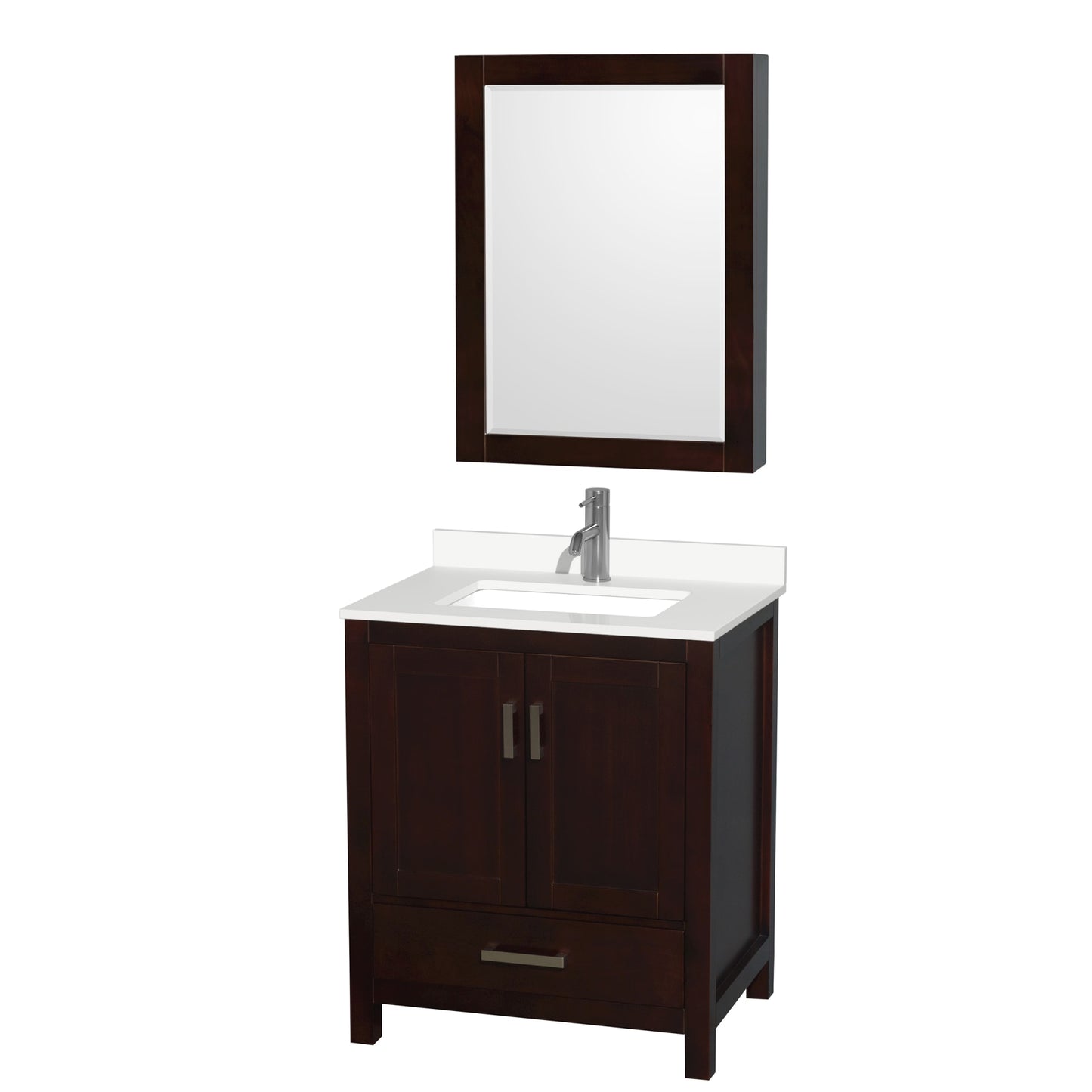 Sheffield Bathroom Vanity with Countertop 30 inch Single Sink Single hole Faucet Setup