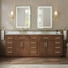 Custom image for Dark Oak with Brushed Gold Trim / Giotto Quartz / No Mirror