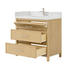 Custom image for Scandinavian Oak with Brushed Nickel Trim / White Quartz / No Mirror